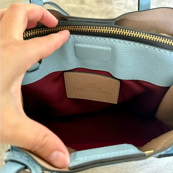 Marc Jacobs The Editor Leather Shoulder Bag in Misty Blue - Picture 8 of 11